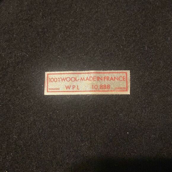 Vintage Beret 11” Made in France BLACK 100% Wool French Tam Hat 60s 70s 80s 10.8 - Picture 3 of 5